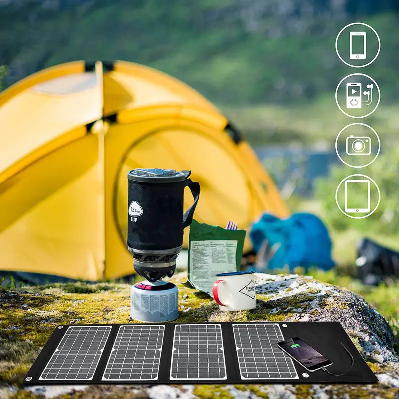 30W Foldable Solar Charger for Outdoor Enthusiasts